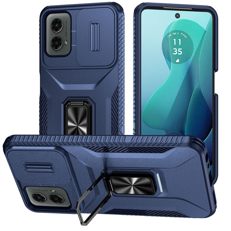 For Motorola Moto G 5G 2024 Sliding Camshield Holder Phone Case(Blue) - Motorola Cases by buy2fix | Online Shopping UK | buy2fix