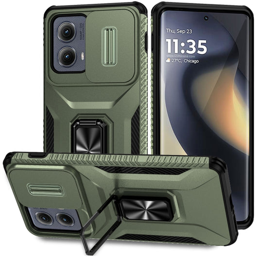 For Motorola Edge 5G 2024 Sliding Camshield Holder Phone Case(Alpine Green) - Motorola Cases by buy2fix | Online Shopping UK | buy2fix