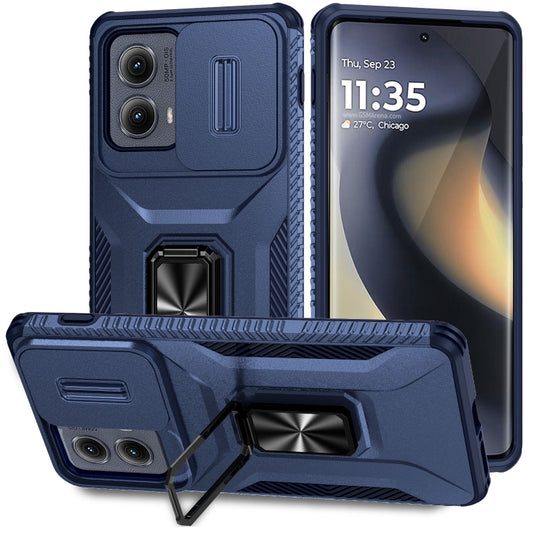 For Motorola Edge 5G 2024 Sliding Camshield Holder Phone Case(Blue) - Motorola Cases by buy2fix | Online Shopping UK | buy2fix