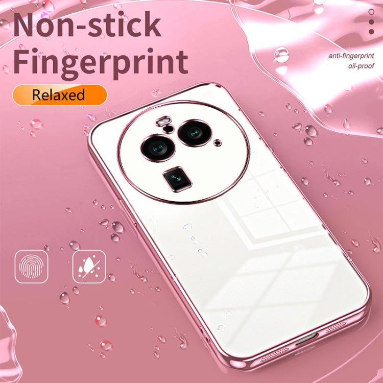 For OPPO Find X6 Pro Transparent Plating Fine Hole Phone Case(Silver) - OPPO Cases by buy2fix | Online Shopping UK | buy2fix