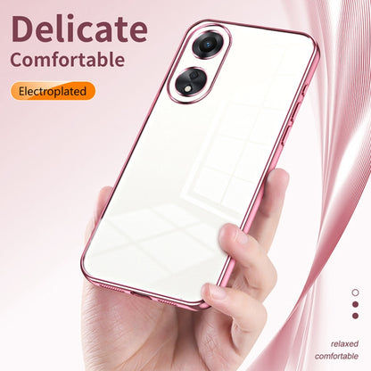 For OPPO A58 5G / A58x 5G Transparent Plating Fine Hole Phone Case(Purple) - OPPO Cases by buy2fix | Online Shopping UK | buy2fix