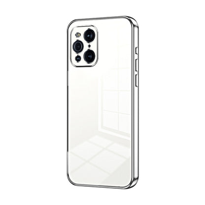 For OPPO Find X3 / Find X3 Pro Transparent Plating Fine Hole Phone Case(Silver) - OPPO Cases by buy2fix | Online Shopping UK | buy2fix