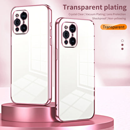 For OPPO Find X3 / Find X3 Pro Transparent Plating Fine Hole Phone Case(Black) - OPPO Cases by buy2fix | Online Shopping UK | buy2fix