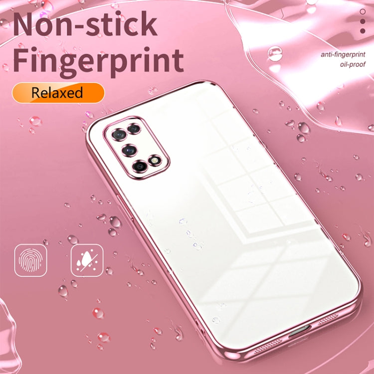 For OPPO K7x / Realme V5 5G Transparent Plating Fine Hole Phone Case(Transparent) - OPPO Cases by buy2fix | Online Shopping UK | buy2fix