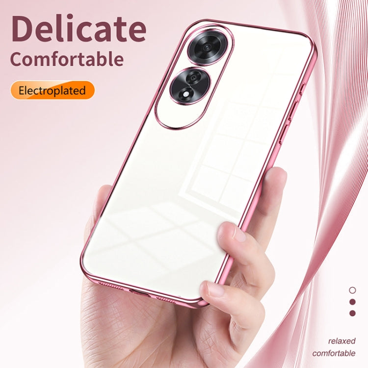 For OPPO A60 Transparent Plating Fine Hole Phone Case(Transparent) - OPPO Cases by buy2fix | Online Shopping UK | buy2fix