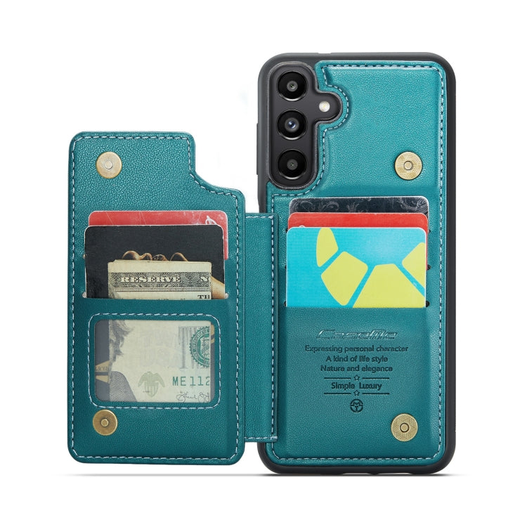 For Samsung Galaxy A35 5G CaseMe C22 PC+TPU Business Style RFID Anti-theft Leather Phone Case(Blue Green) - Galaxy Phone Cases by CaseMe | Online Shopping UK | buy2fix