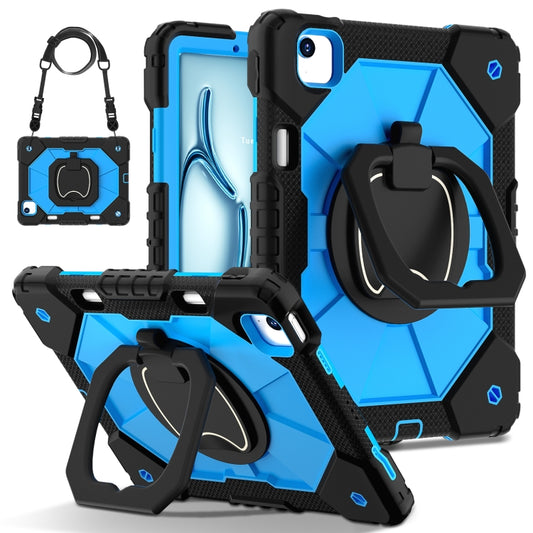 For iPad Air 11 2024 Contrast Color Robot Silicone Hybrid PC Tablet Case(Black Blue) - iPad Air 11 2024 Cases by buy2fix | Online Shopping UK | buy2fix