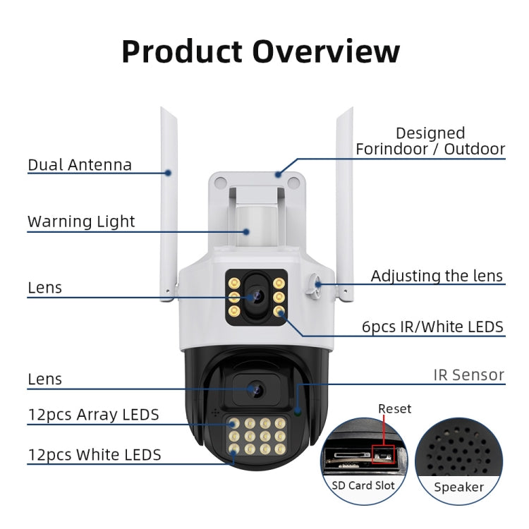 QX86 Motion Tracking Night Vision Smart Camera Supports Voice Intercom, Plug Type:EU Plug(White) - Wireless Camera by buy2fix | Online Shopping UK | buy2fix