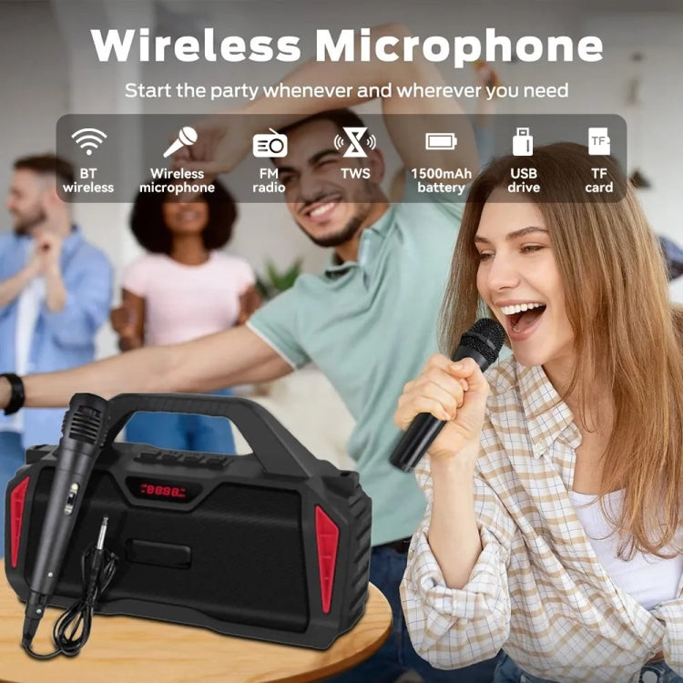 NewRixing NR6011 20W Portable Wireless Bluetooth Speaker TWS Subwoofer(Black) - Desktop Speaker by NewRixing | Online Shopping UK | buy2fix