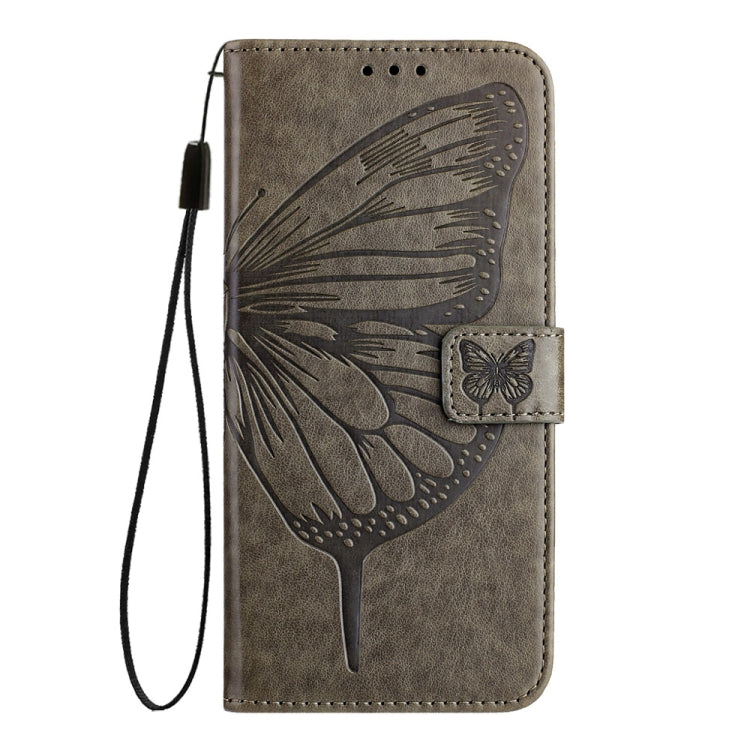 For Xiaomi Redmi K70 / K70 Pro Embossed Butterfly Leather Phone Case(Grey) - K70 Cases by buy2fix | Online Shopping UK | buy2fix