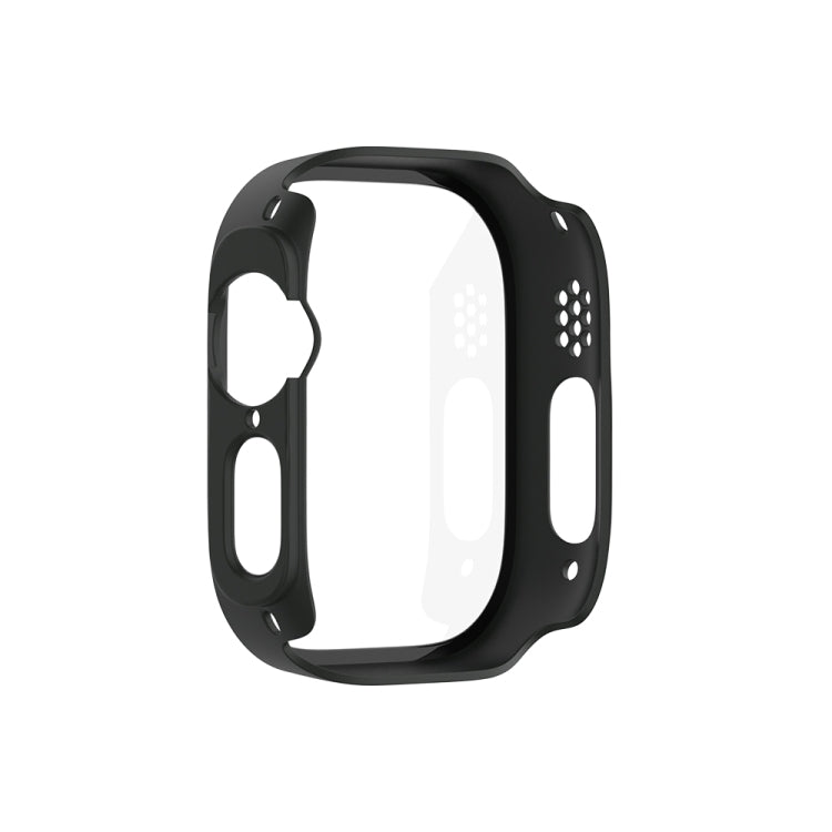 For Apple Watch Ultra 2 / Ultra 49mm Painting PC Hybrid Tempered Film Integrated Watch Case(Black) - Watch Cases by buy2fix | Online Shopping UK | buy2fix