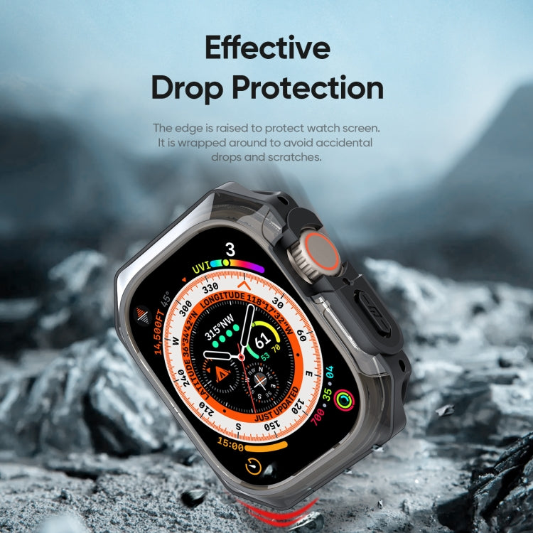 For Apple Watch Ultra 2 49mm / Ultra 49mm DUX DUCIS Tamo Series Hollow PC + TPU Watch Protective Case(Translucent Black) - Watch Cases by DUX DUCIS | Online Shopping UK | buy2fix