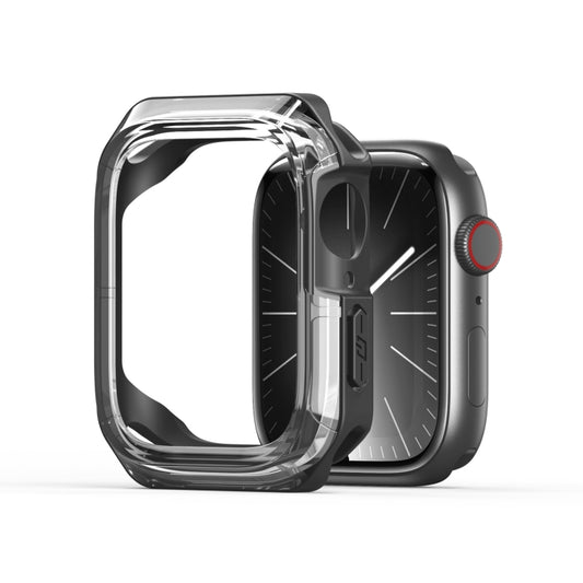 For Apple Watch 9 / 8 / 7 45mm DUX DUCIS Tamo Series Hollow PC + TPU Watch Protective Case(Transparent Black) - Watch Cases by DUX DUCIS | Online Shopping UK | buy2fix