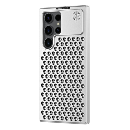 For Samsung Galaxy S22 Ultra 5G R-JUST RJ58 Aromatherapy Metal Cooling Phone Case(Silver) - Galaxy S22 Ultra 5G Cases by R-JUST | Online Shopping UK | buy2fix