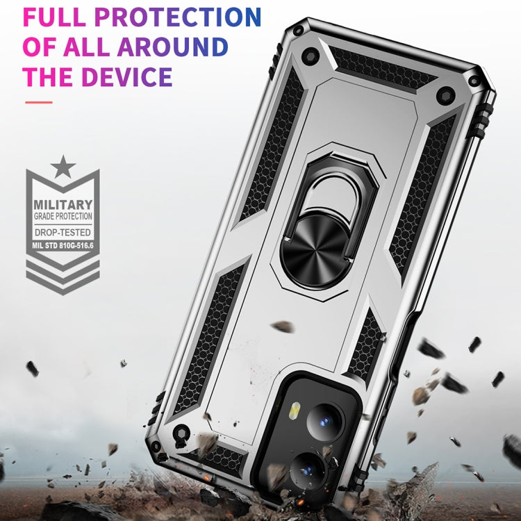 For Motorola Moto G Play 5G 2024 Shockproof TPU + PC Phone Case with Holder(Silver) - Motorola Cases by buy2fix | Online Shopping UK | buy2fix