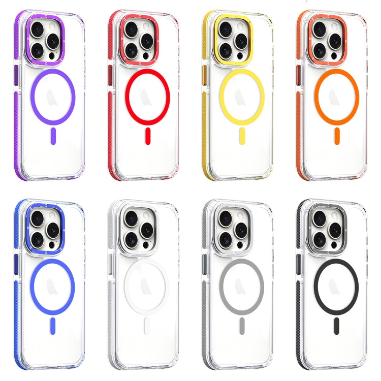 For iPhone 12 Pro Max Dual-Color Clear Acrylic Hybrid TPU MagSafe Phone Case(Orange) - iPhone 12 Pro Max Cases by buy2fix | Online Shopping UK | buy2fix