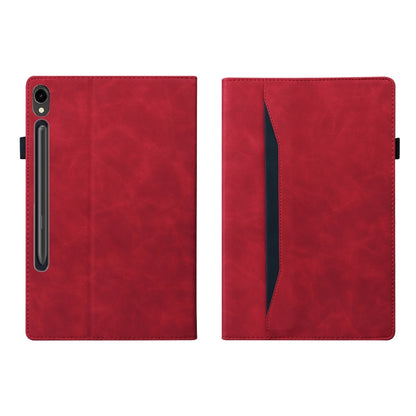 For Samsung Galaxy Tab S9 / S8 / S7 Splicing Shockproof Smart Leather Tablet Case(Red) - Galaxy Tab S9 Cases by buy2fix | Online Shopping UK | buy2fix