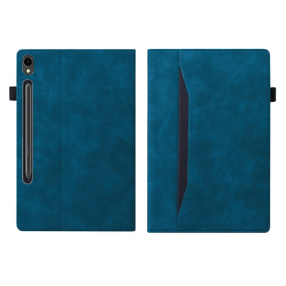 For Samsung Galaxy Tab S9 / S8 / S7 Splicing Shockproof Smart Leather Tablet Case(Blue) - Galaxy Tab S9 Cases by buy2fix | Online Shopping UK | buy2fix