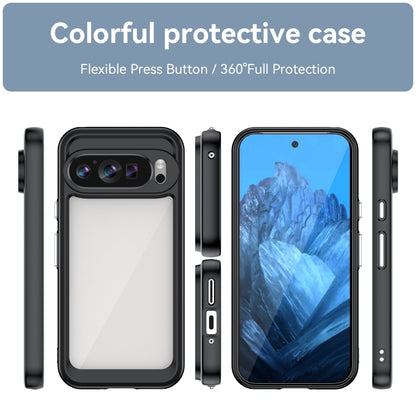 For Google Pixel 9 Colorful Series Acrylic Hybrid TPU Phone Case(Black) - Google Cases by buy2fix | Online Shopping UK | buy2fix