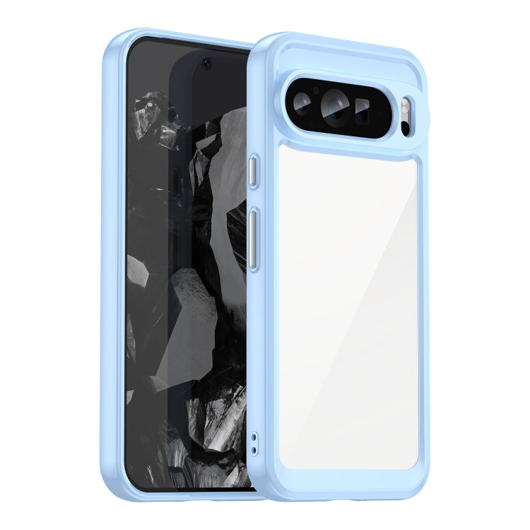 For Google Pixel 9 Pro Colorful Series Acrylic Hybrid TPU Phone Case(Blue) - Google Cases by buy2fix | Online Shopping UK | buy2fix