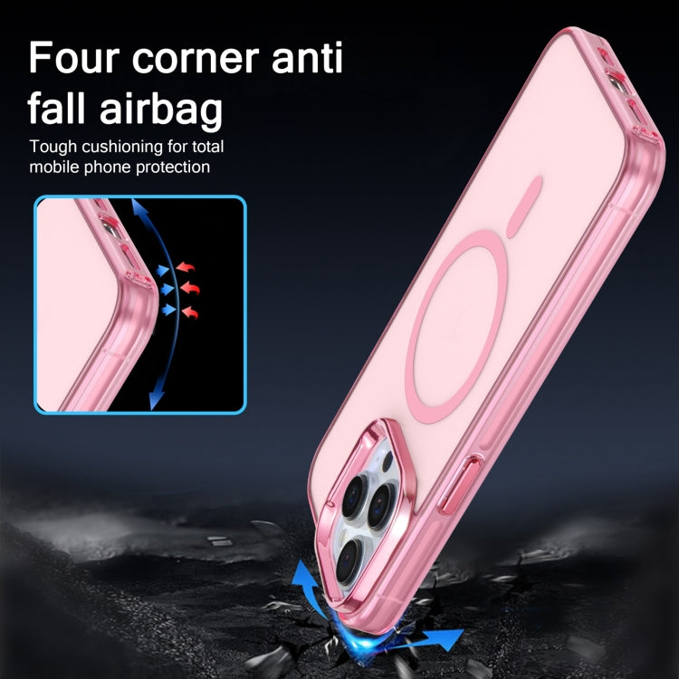 For iPhone 12 Pro Max Electroplated IMD Magsafe PC Hybrid TPU Phone Case(Pink) - iPhone 12 Pro Max Cases by buy2fix | Online Shopping UK | buy2fix