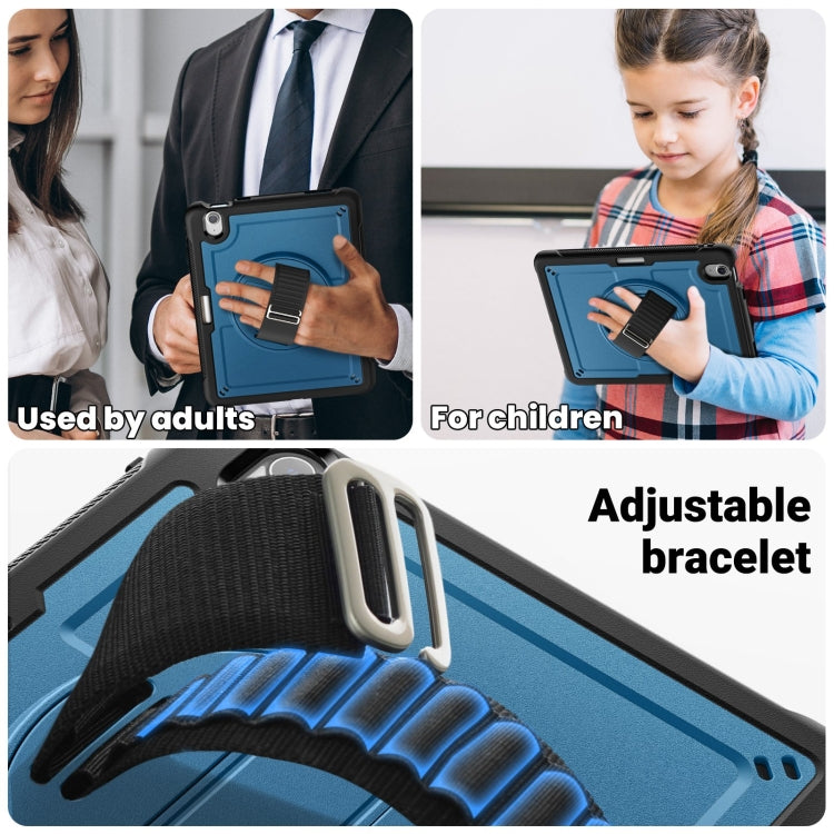 For iPad Air 11 2025 / 2024 Honeycomb Hand Grip Turntable Stand Tablet Case(Navy Blue) - iPad Air 11 2025 / 2024 Cases by buy2fix | Online Shopping UK | buy2fix