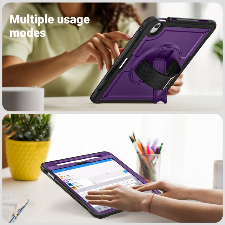 For iPad Air 11 2024 Honeycomb Hand Grip Turntable Stand Tablet Case(Purple) - iPad Air 11 2024 Cases by buy2fix | Online Shopping UK | buy2fix