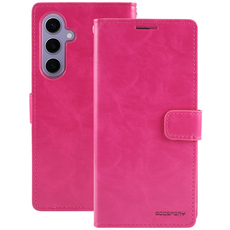 For Samsung Galaxy S24 5G GOOSPERY BLUE MOON Crazy Horse Texture Leather Phone Case(Rose Red) - Galaxy S24 5G Cases by GOOSPERY | Online Shopping UK | buy2fix