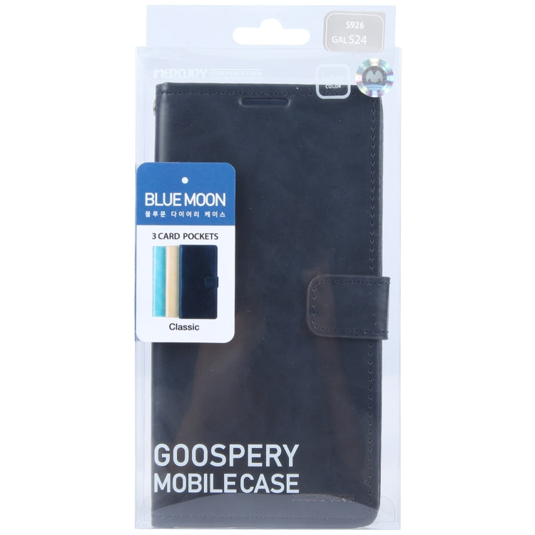 For Samsung Galaxy S24 5G GOOSPERY BLUE MOON Crazy Horse Texture Leather Phone Case(Dark Blue) - Galaxy S24 5G Cases by GOOSPERY | Online Shopping UK | buy2fix