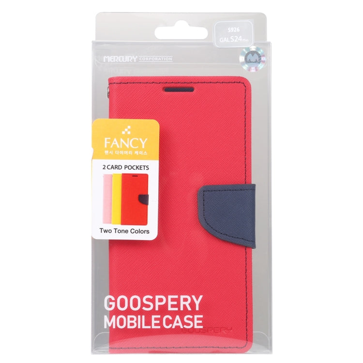 For Samsung Galaxy S24+ 5G GOOSPERY FANCY DIARY Cross Texture Leather Phone Case(Red) - Galaxy S24+ 5G Cases by GOOSPERY | Online Shopping UK | buy2fix