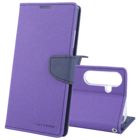 For Samsung Galaxy S24+ 5G GOOSPERY FANCY DIARY Cross Texture Leather Phone Case(Purple) - Galaxy S24+ 5G Cases by GOOSPERY | Online Shopping UK | buy2fix