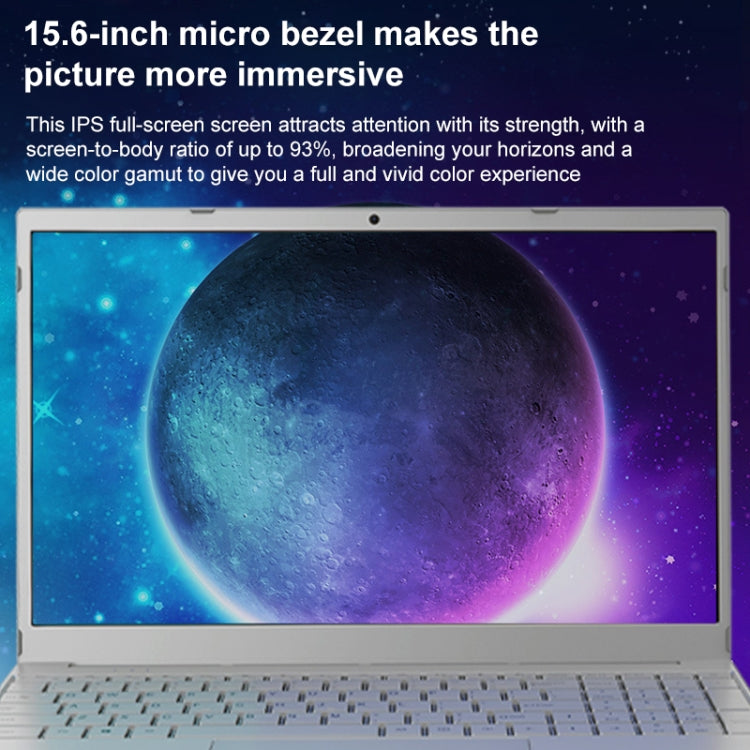 V8 15.6 inch Ultrathin Laptop, 16GB+256GB, Windows 10 Intel Processor N95 Quad Core(Silver) - Others by buy2fix | Online Shopping UK | buy2fix