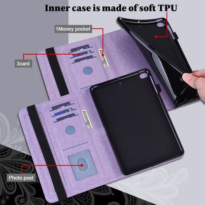 For Lenovo Tab M11 / Xiaoxin Pad 11 2024 Lace Flower Embossing Pattern Leather Tablet Case(Purple) - Lenovo by buy2fix | Online Shopping UK | buy2fix