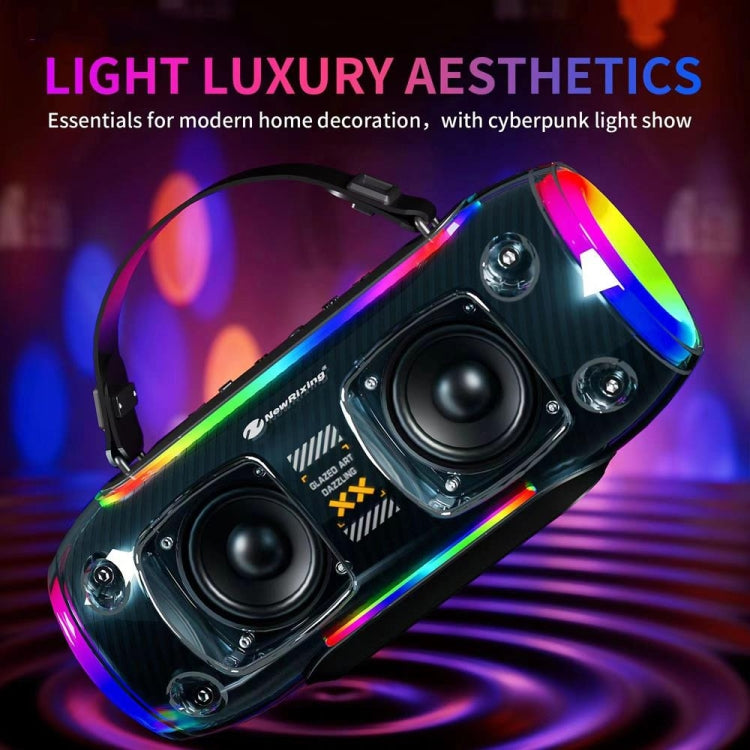 New Rixing NR8806 Portable Outdoor Wireless Bluetooth Speaker RGB Colorful Subwoofer, Style:Without Mic(Blue) - Desktop Speaker by NewRixing | Online Shopping UK | buy2fix