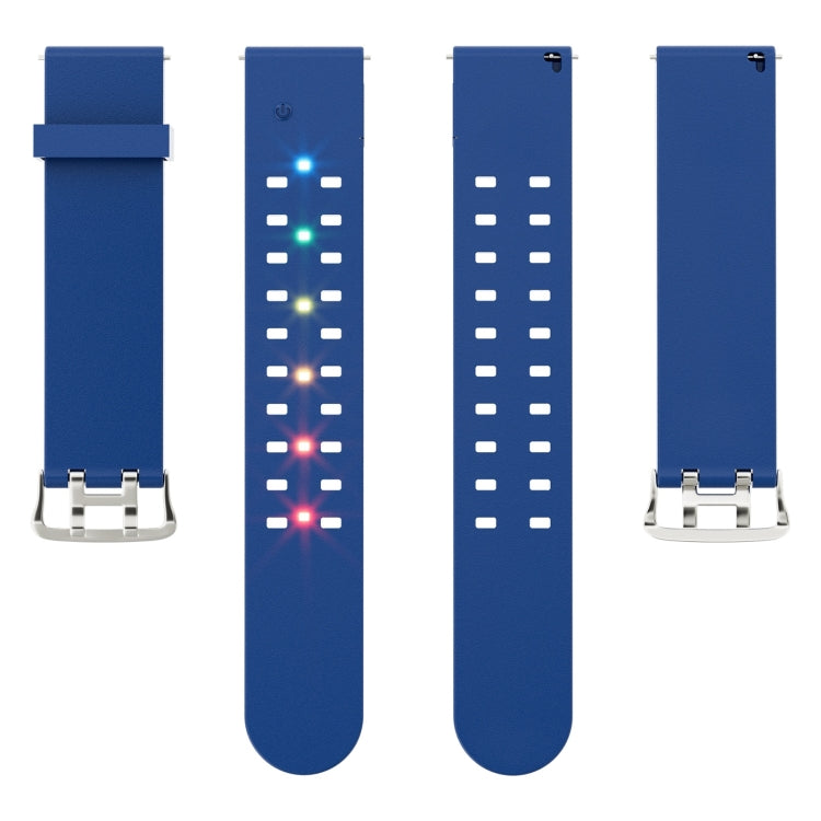 For Apple Watch Series 9 45mm Luminous Colorful Light Silicone Watch Band(Blue) - Watch Bands by buy2fix | Online Shopping UK | buy2fix