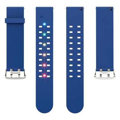 For Apple Watch Series 9 45mm Luminous Colorful Light Silicone Watch Band(Blue) - Watch Bands by buy2fix | Online Shopping UK | buy2fix