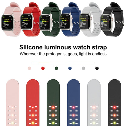 For Apple Watch SE 2022 40mm Luminous Colorful Light Silicone Watch Band(Black) - Watch Bands by buy2fix | Online Shopping UK | buy2fix