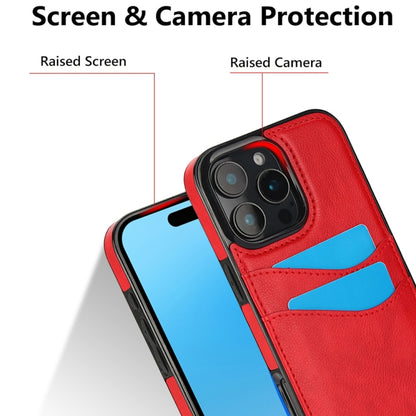 For iPhone 16 Pro Litchi Leather Skin Card Slots Phone Case(Red) - iPhone 16 Pro Cases by buy2fix | Online Shopping UK | buy2fix