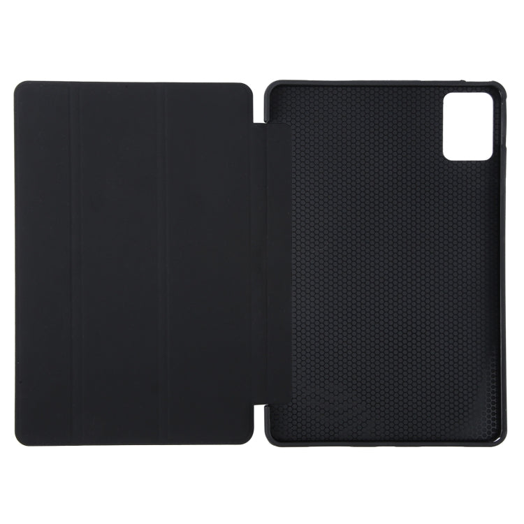 For Lenovo Tab M11/ Xiaoxin Pad 11 2024 Tri-fold Silicone Leather Tablet Case(Black) - Lenovo by buy2fix | Online Shopping UK | buy2fix