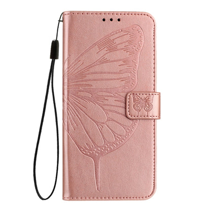 For Google Pixel 9 Pro XL Embossed Butterfly Leather Phone Case(Rose Gold) - Google Cases by buy2fix | Online Shopping UK | buy2fix