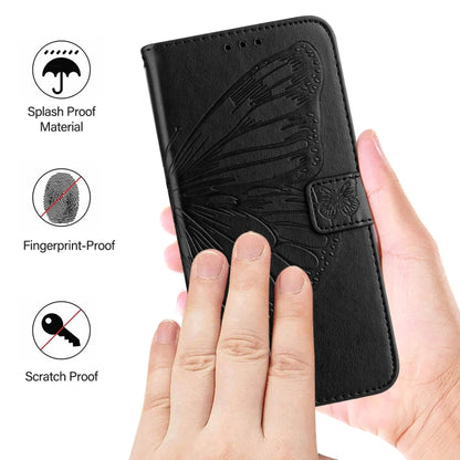 For Google Pixel 9 Pro XL Embossed Butterfly Leather Phone Case(Black) - Google Cases by buy2fix | Online Shopping UK | buy2fix