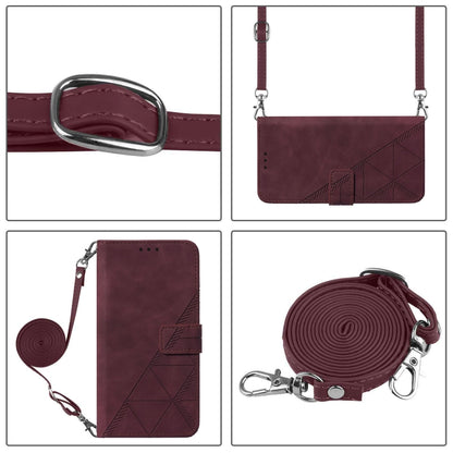 For Google Pixel 9 Pro XL Crossbody 3D Embossed Flip Leather Phone Case(Wine Red) - Google Cases by buy2fix | Online Shopping UK | buy2fix