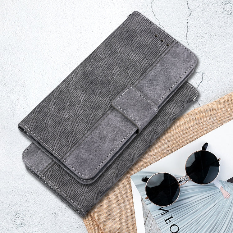 For Google Pixel 9 Geometric Embossed Leather Phone Case(Grey) - Google Cases by buy2fix | Online Shopping UK | buy2fix