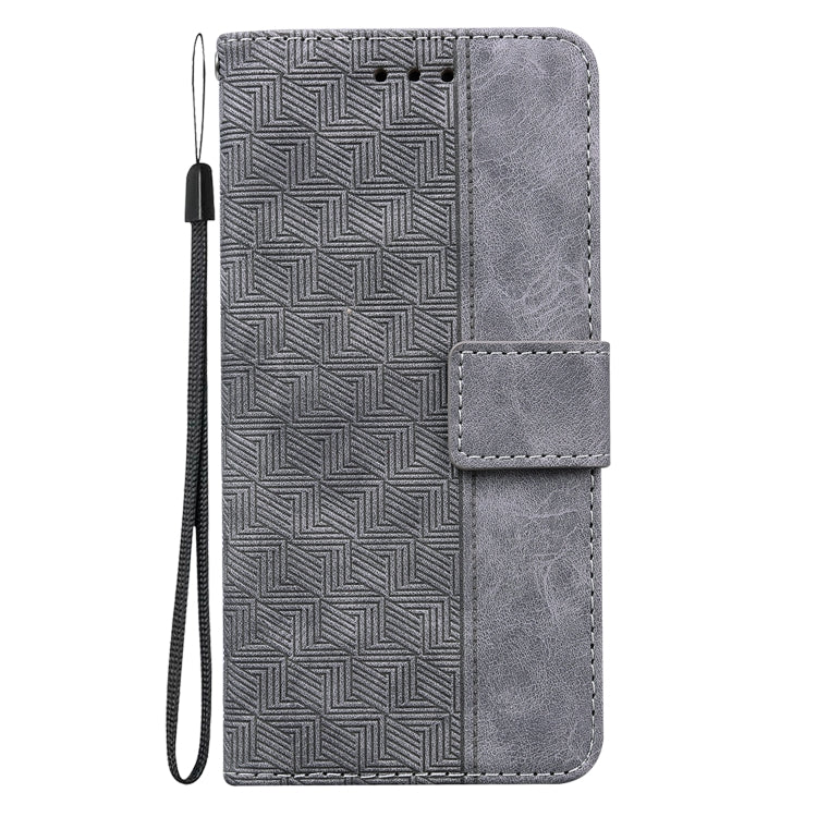 For Google Pixel 9 Geometric Embossed Leather Phone Case(Grey) - Google Cases by buy2fix | Online Shopping UK | buy2fix