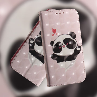 For Google Pixel 9 Pro 3D Colored Horizontal Flip Leather Phone Case(Heart Panda) - Google Cases by buy2fix | Online Shopping UK | buy2fix