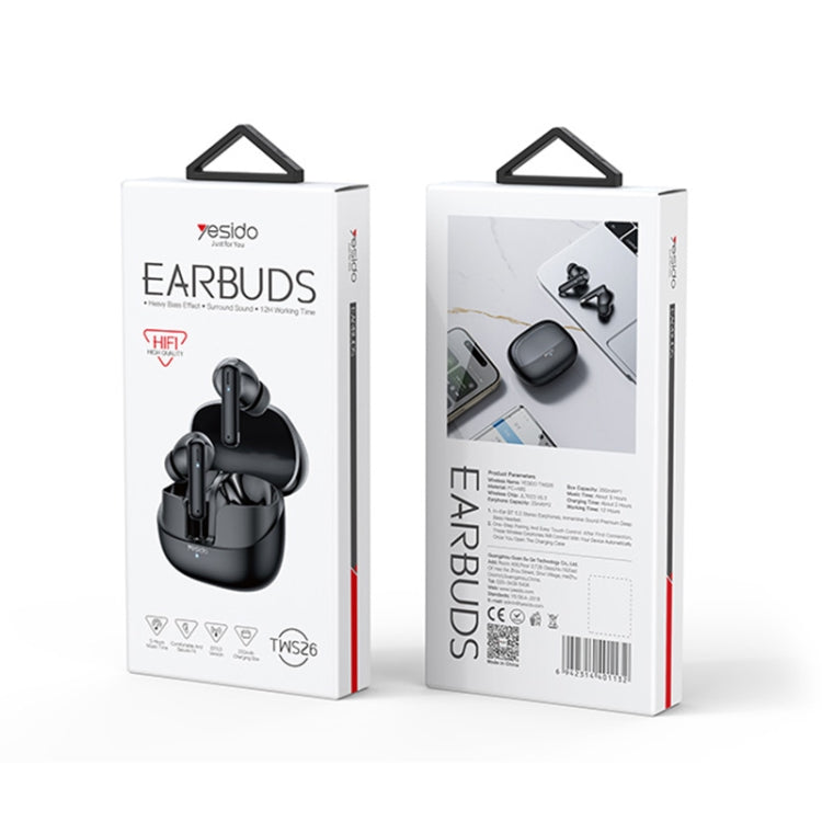 Yesido TWS26 TWS Wireless Bluetooth Earphone(Black) - TWS Earphone by Yesido | Online Shopping UK | buy2fix