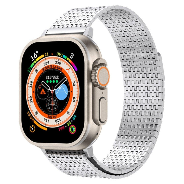 For Apple Watch Series 9 45mm Milanese Loop Magnetic Clasp Stainless Steel Watch Band(Silver) - Watch Bands by buy2fix | Online Shopping UK | buy2fix