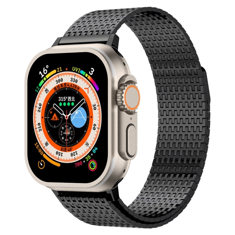 For Apple Watch Series 3 38mm Milanese Loop Magnetic Clasp Stainless Steel Watch Band(Black) - Watch Bands by buy2fix | Online Shopping UK | buy2fix