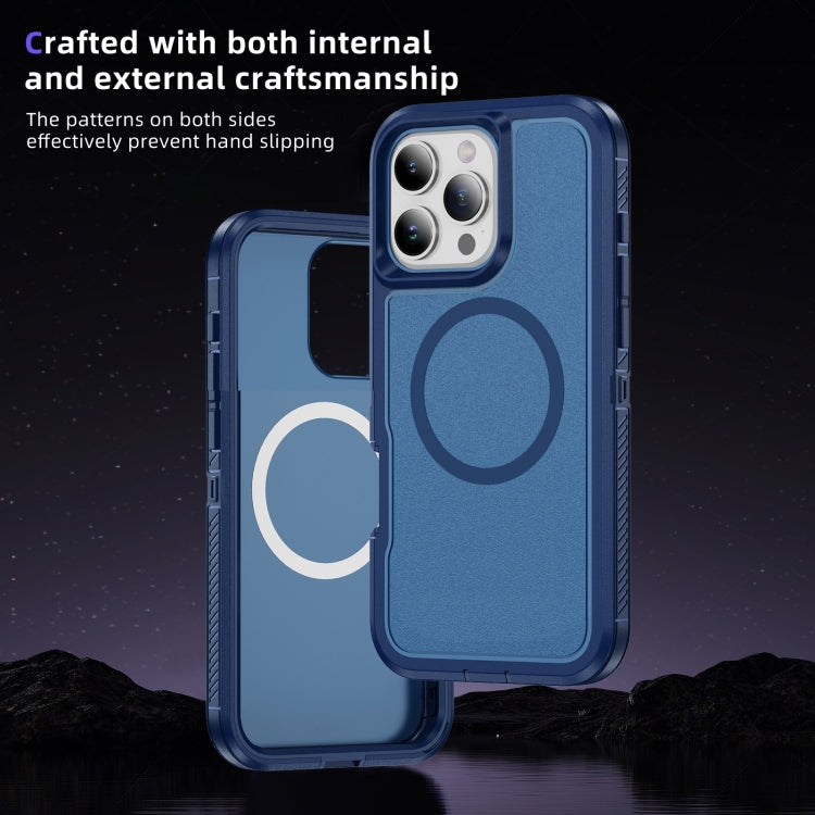 For iPhone 16 Pro Max Guard Magsafe Magnetic Ring Matte Phone Case(Royal Blue) - iPhone 16 Pro Max Cases by buy2fix | Online Shopping UK | buy2fix