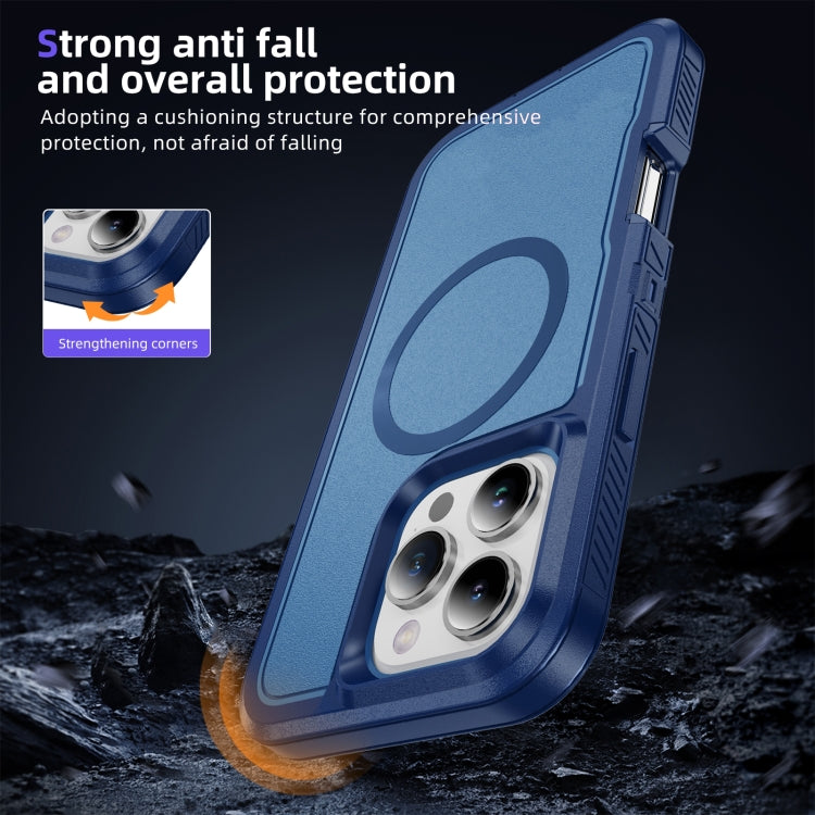 For iPhone 16 Pro Max Guard Magsafe Magnetic Ring Matte Phone Case(Royal Blue) - iPhone 16 Pro Max Cases by buy2fix | Online Shopping UK | buy2fix